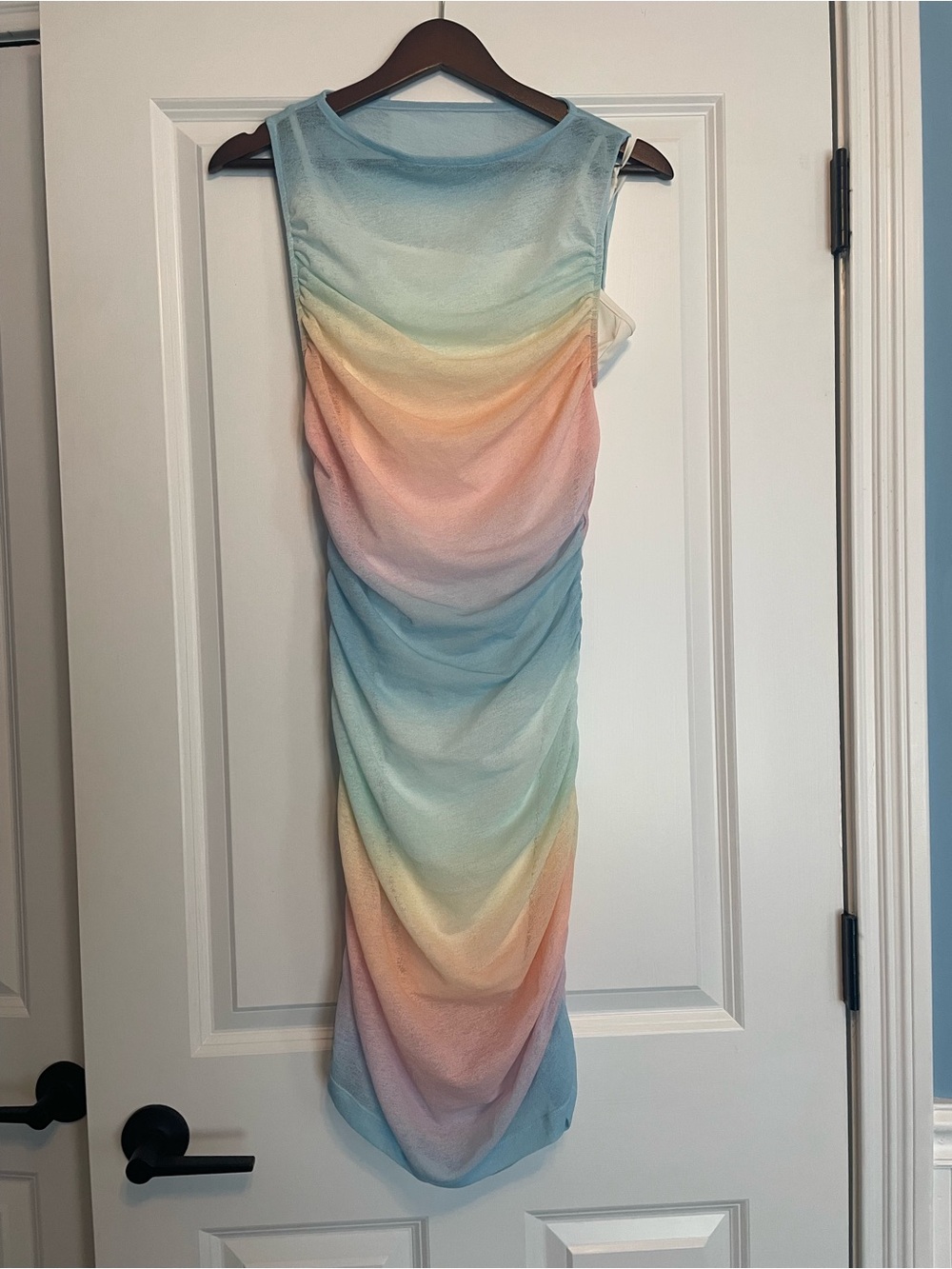 Abercrombie & Fitch Pastel Ombre Mini Dress - Blue, Pink, Yellow